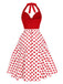 1950s Halter Patchwork Polka Dots | 1950s | vintage dress, retro fashion