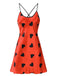 Red 1950s Heart Suspender Sleepwear, vintage fashion, retro style - perfect for women who love vintage and retro fashion