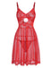 She slips into this Red 1950s Lace Sheer Straps Nightgown and suddenly it's a 1950s daydream