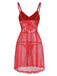 Red 1950s Lace Sheer Straps Nightgown, vintage fashion, retro style - perfect for women who love vintage and retro fashion