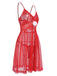 Red 1950s Lace Sheer Straps Nightgown, vintage fashion, retro style - perfect for women who love vintage and retro fashion