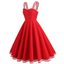 Red 1950s Lace Strap Swing Dress — vintage elegance for the modern woman