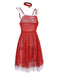 Red 1950s Lace Trimmed Sheer Nightgown, vintage fashion, retro style - perfect for women who love vintage and retro fashion