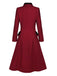 Red 1950s Lapel Double Breasted Coat - vintage fashion, retro style, elegant red