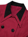 Red 1950s Lapel Double Breasted Coat - vintage fashion, retro style, elegant red
