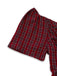 Red 1950s Plaid Ruched Sweetheart Neck Bow Dress - vintage dress, retro fashion, rockabilly