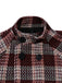 Red 1950s Plaid Tweed Stand Collar Coat - vintage fashion, retro style, elegant red