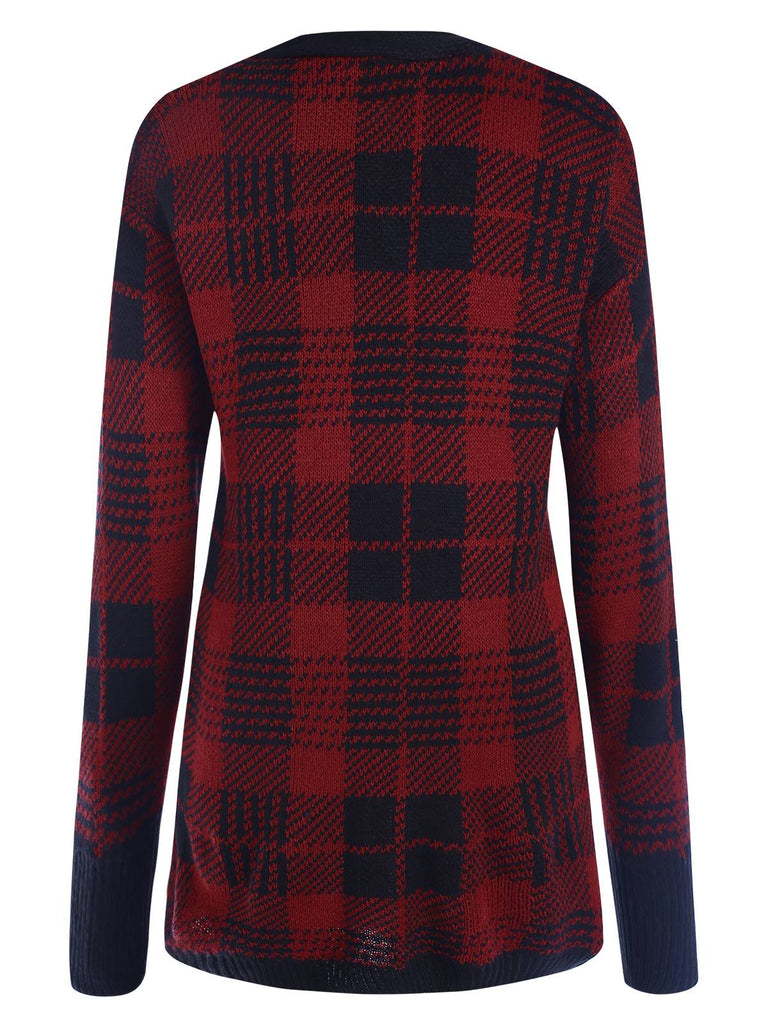 1950s Pockets Plaid Knitted Cardigan | 1950s | vintage fashion, retro style