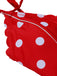 Red 1950s Polka Dot Shoulder Tie Swimsuit, vintage swimsuit, pin-up swimwear - perfect for women who love vintage and retro fashion
