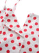 Red 1950s Polka Dot Square Neck Wide Strap Dress - vintage dress, retro fashion, rockabilly