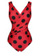 Red 1950s Polka Dots One-Piece Swimsuit — vintage elegance for the modern woman