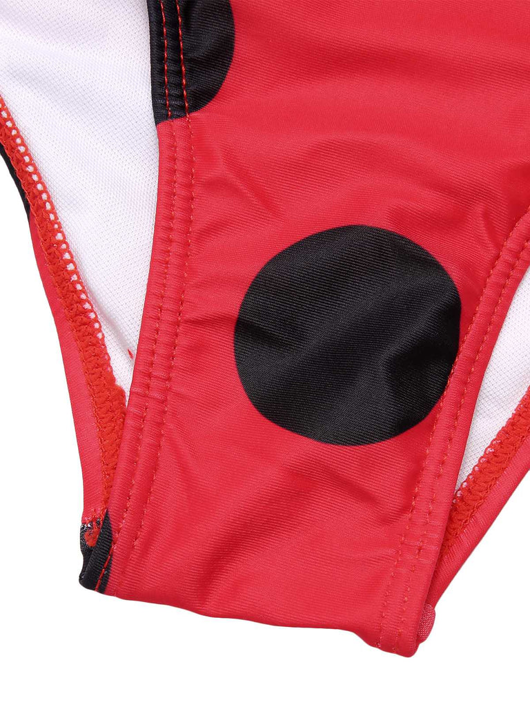 Red 1950s Polka Dots One-Piece Swimsuit: timeless style reimagined