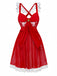 Red 1950s Ruffle Strap Lace Sheer Nightdress - vintage dress, retro fashion, rockabilly