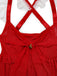 Red 1950s Ruffle Strap Lace Sheer Nightdress - vintage dress, retro fashion, rockabilly