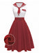 [Pre-Sale] Red 1950s Sailor Collar Belted Sleeveless A-Line Dress, vintage dress, retro fashion, rockabilly, pin-up fashion - perfect for women who love vintage and retro fashion