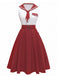 [Pre-Sale] Red 1950s Sailor Collar Belted Sleeveless A-Line Dress, vintage dress, retro fashion, rockabilly, pin-up fashion - perfect for women who love vintage and retro fashion