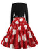 Red 1950s Santa Claus V-Neck Belt Dress — vintage elegance for the modern woman