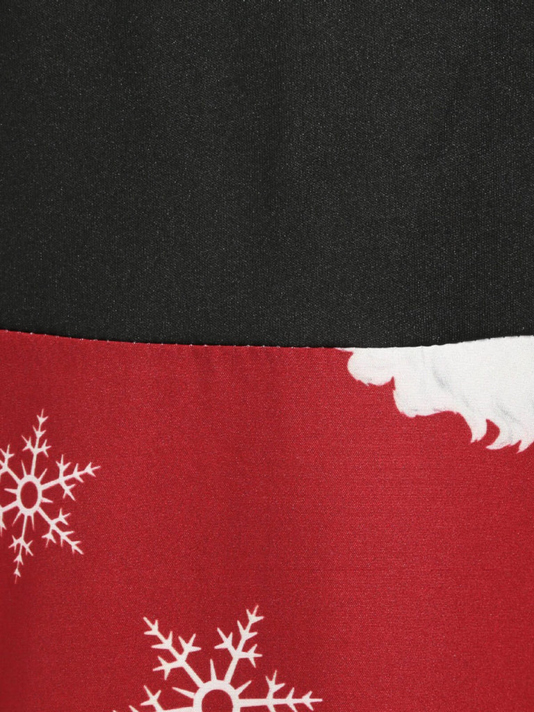 Red 1950s Santa Claus V-Neck Belt Dress — vintage elegance for the modern woman
