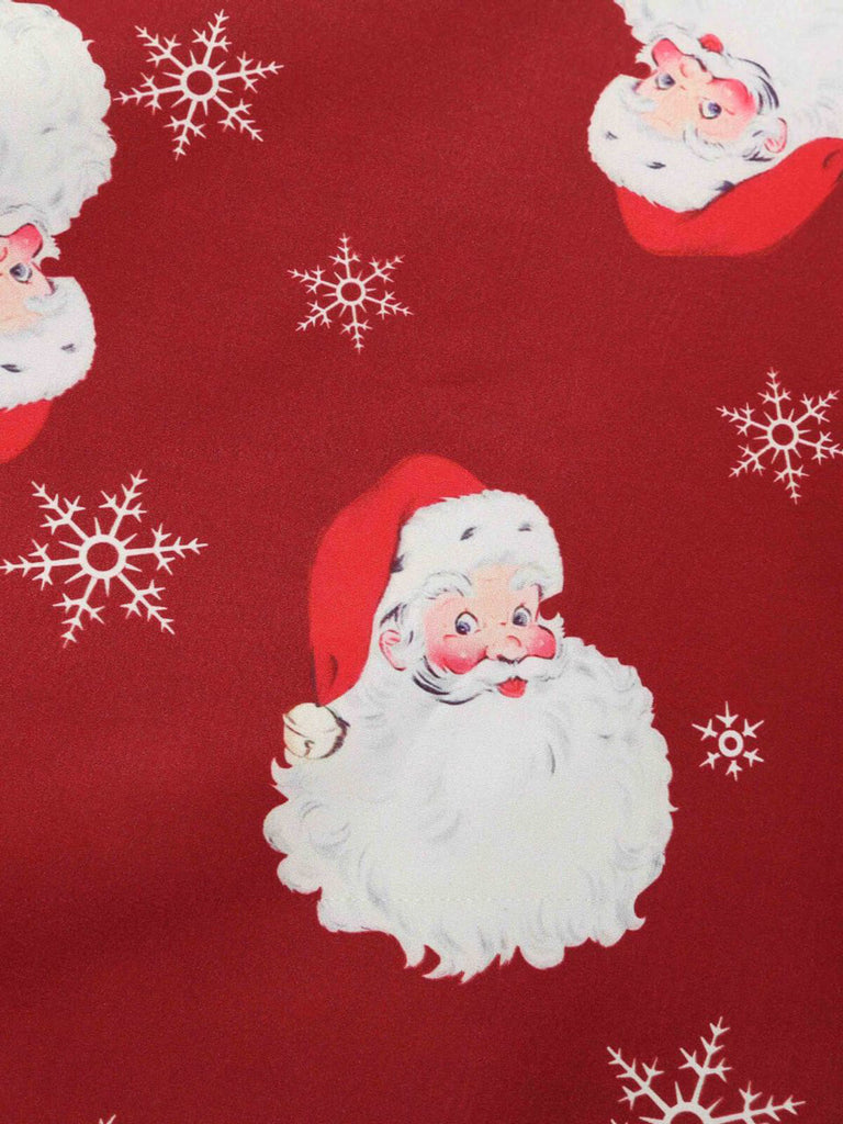 Red 1950s Santa Claus V-Neck Belt Dress: timeless style reimagined