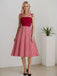 Red 1950s Shoulder Tie Gingham Plaid Dress - vintage dress, retro fashion, rockabilly
