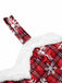 Red 1950s Snowflake Plaid Plush Trim Dress, vintage dress, retro fashion, rockabilly, pin-up fashion - perfect for women who love vintage and retro fashion