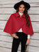 Red 1950s Solid Lapel Cloak Coat - vintage fashion, retro style, elegant red