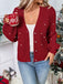 Red 1950s Solid Pearl Beading Loose Knit Cardigan, vintage fashion, retro style - perfect for women who love vintage and retro fashion