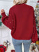 Red 1950s Solid Pearl Beading Loose Knit Cardigan, vintage fashion, retro style - perfect for women who love vintage and retro fashion