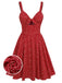 Red 1950s Spaghetti Strap Heart Print Dress - vintage dress, retro fashion, elegant style for vintage lovers