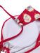 Red 1950s Strap Floral One-piece Swimsuit, vintage swimsuit, pin-up swimwear - perfect for women who love vintage and retro fashion