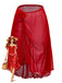 Red 1960s 3D Floral Mesh High-Low Cover-Up - vintage fashion, retro style, elegant red
