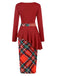 Red 1960s Christmas Plaids Patchwork Dress: where 1960s romance meets her modern spirit