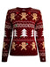 Red 1960s Christmas Tree & Gingerbread Sweater - vintage fashion, retro style, elegant red