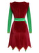 Red 1960s Christmas Wave Hem Contrast Dress, vintage dress, retro fashion - perfect for women who love vintage and retro fashion