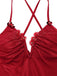 This Red 1960s Deep-V Glitter 3D Floral One-Piece Swimsuit carries 1960s vacation dreams in every stitch