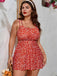 She's wearing Red 1960s Ditsy Floral Cross Straps Swimsuit and the whole beach remembers the 1960s