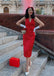Red 1960s Dots V-Neck Pencil Dress — vintage elegance for the modern woman