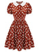 Red 1960s Floral Puff Sleeve Flared Dress — vintage elegance for the modern woman