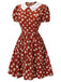 Red 1960s Floral Puff Sleeve Flared Dress: timeless style reimagined