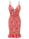 Red 1960s Heart Strap Fishtail Dress, vintage dress, retro fashion - perfect for women who love vintage and retro fashion