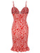 Red 1960s Heart Strap Fishtail Dress, vintage dress, retro fashion - perfect for women who love vintage and retro fashion