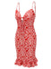 Red 1960s Heart Strap Fishtail Dress, vintage dress, retro fashion - perfect for women who love vintage and retro fashion