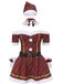 Red 1960s Off-Shoulder Plaid Christmas Dress Set - vintage dress, retro fashion, elegant red