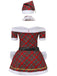 Red 1960s Off-Shoulder Plaid Christmas Dress Set - vintage dress, retro fashion, elegant red