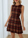 Red 1960s Round Neck Sleeveless Dress 5