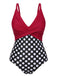 She's wearing Red 1960s Polka Dot Patchwork Swimsuit and the whole beach remembers the 1960s