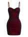Red 1960s Ruched Mesh Bodycon Mini Dress, vintage dress, retro fashion - vintage inspired fashion