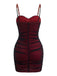 Red 1960s Ruched Mesh Bodycon Mini Dress, vintage dress, retro fashion - vintage inspired fashion