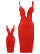 Red 1960s Ruffled Open Back Suspender Dress, vintage dress, retro fashion - perfect for women who love vintage and retro fashion