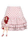 Red 1960s Ruffled Polka Dot Rose Mini Skirt - vintage skirt, retro style, elegant red